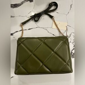 Olive Quilted Chain Shoulder Bag Purse NWT